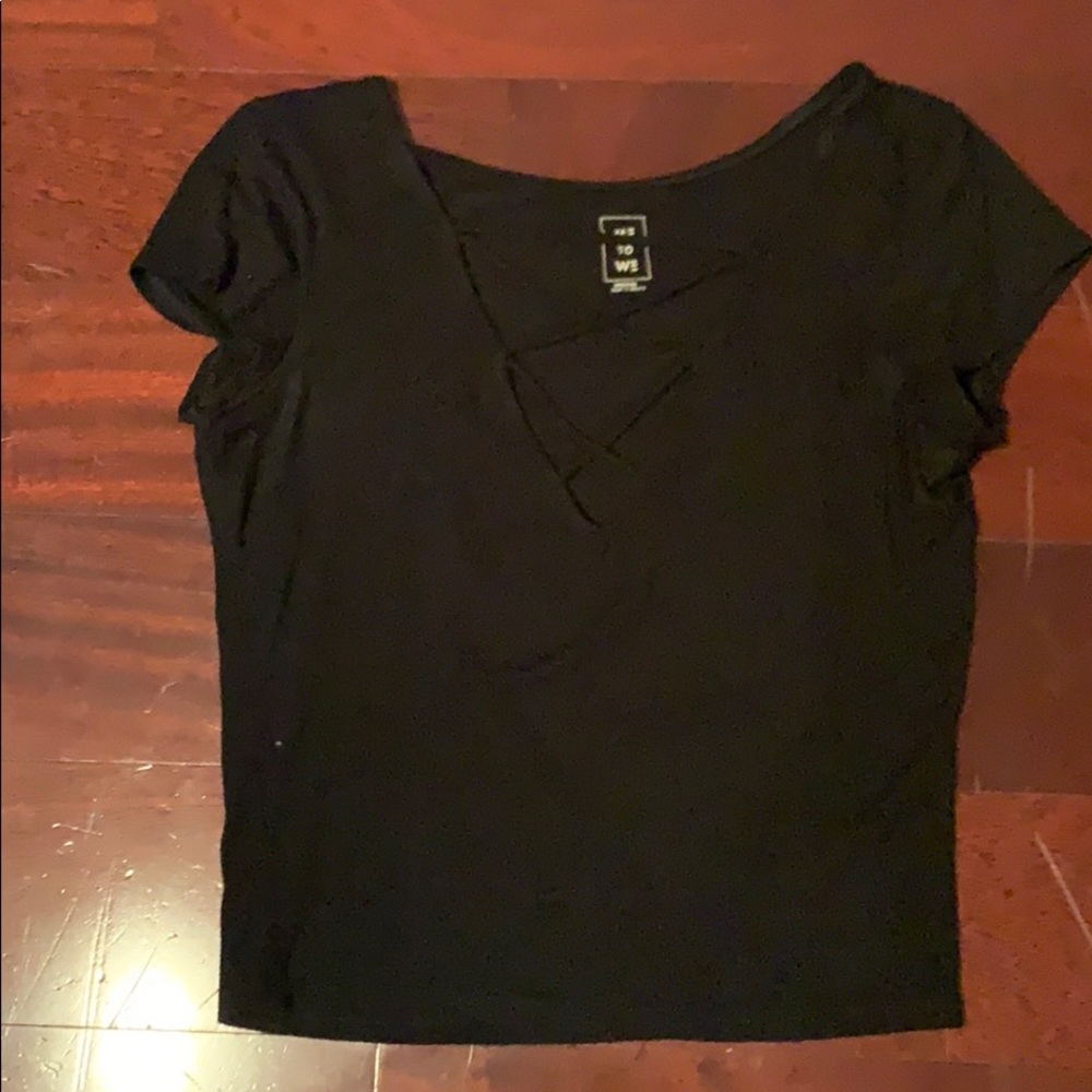 Black lace up top